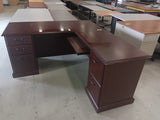 Dark wood L desk