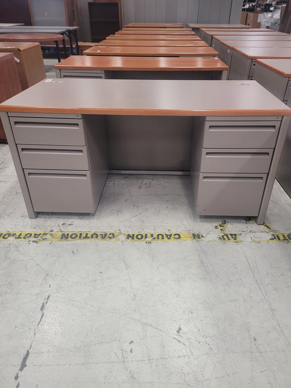 DESK-HEAVY DUTY METAL/ACTYLIC TOP DOUBLE FILE CABINET