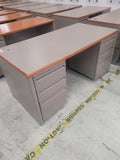 DESK-HEAVY DUTY METAL/ACRYLIC TOP DOUBLE FILE CABINET