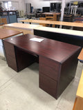 Dark red 5 drawer desk