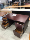 Dark red 5 drawer desk