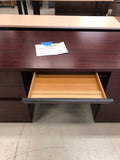 Dark red 5 drawer desk