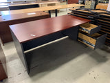 Grey/Red 2 drawer Desk