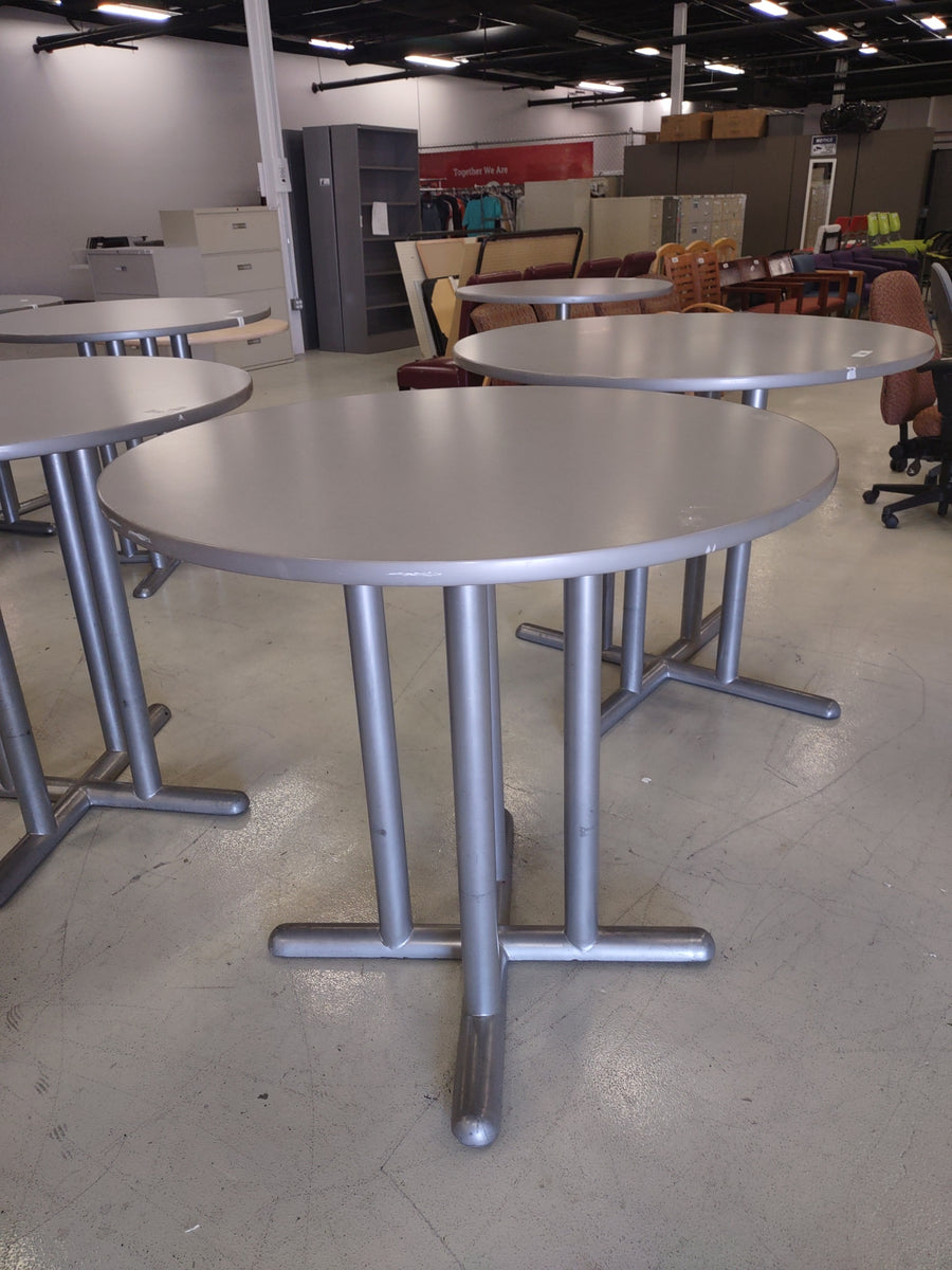 Table-42 inch-round-gray-metal – UNLV Surplus Center