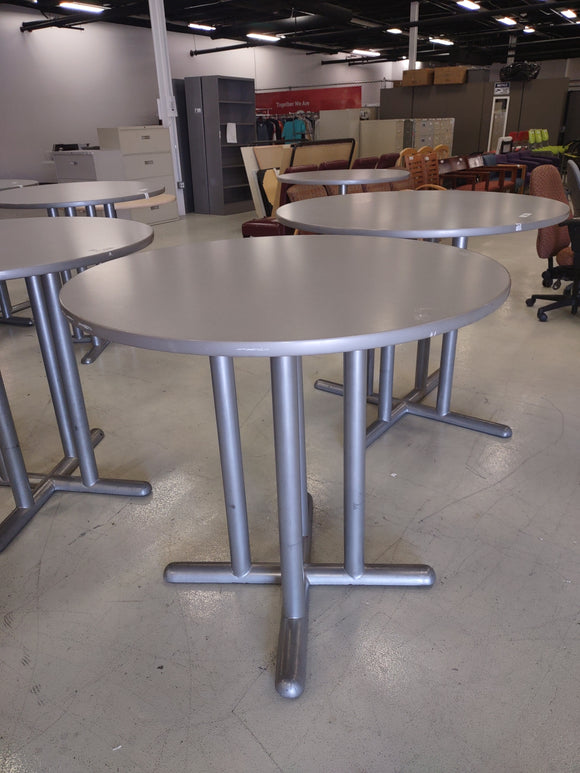 Table-42 inch-round-gray-metal