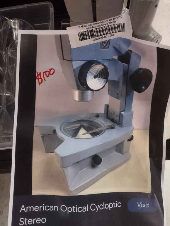 American Optical Cycloptic Microscope
