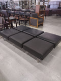 Vinyl 3-Seat Couch -2 Unites for sale- 3 part square seating in a row. In the color black.