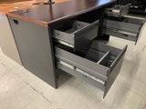Metal Desk Gray/Cherry 001
