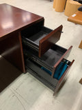 Wooden Desk With Drawers and Additional Storage