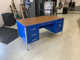 Blue Metal Desk D30" x W60" x H29"