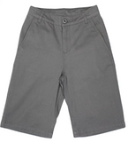 Bienzoe Big Boy's School Uniforms Flat Front Twill Bermuda Shorts Grey Size 16